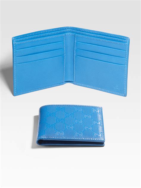 gucci bifold wallet blue|Gucci men's wallet knockoff.